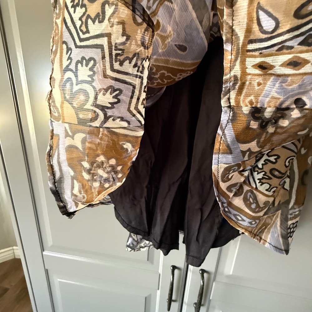 Free People Strawberry Retro Paisley Print Racerback Tank Top, Brown Blue, XS - Picture 12 of 13